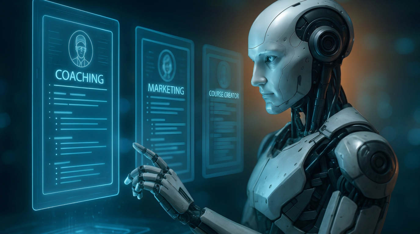 AI robot analyzing resume screens